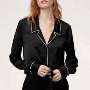 Wilfred Tie-Front  peaufiner sating Blouse